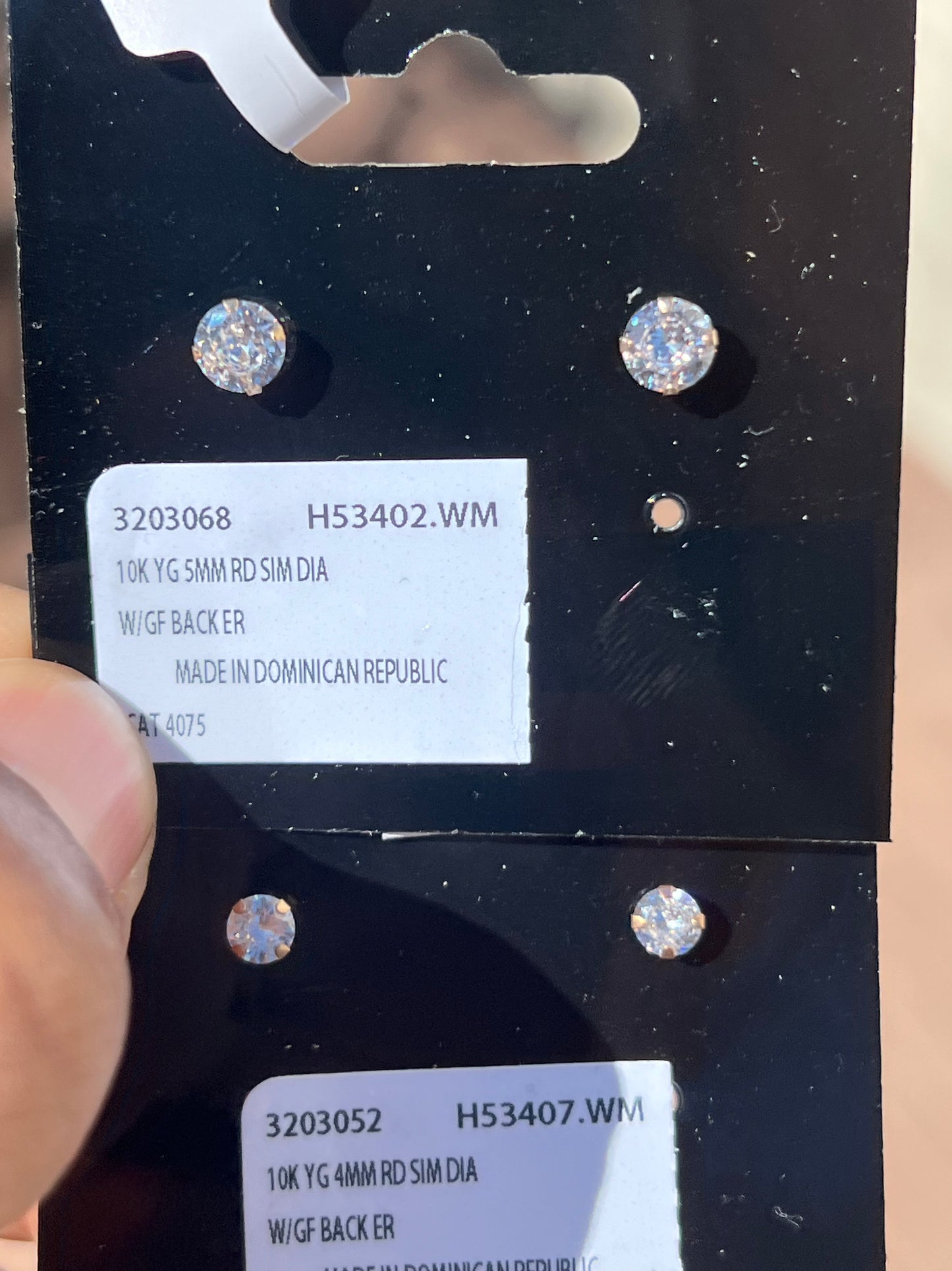 Round CZ 10kt Gold Stud Earrings 3/4/5mm (GET TWO For $85) (Real Gold)