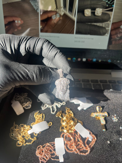 Mens Solid 925 Sterling Silver Jesus Pendant