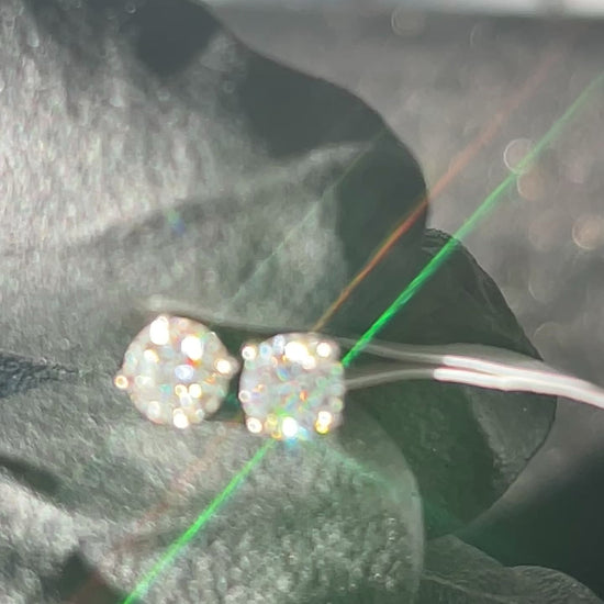 0.50ct VVS 'D' Moissanite Men's/Womens 925 Silver White Round Stud Earrings