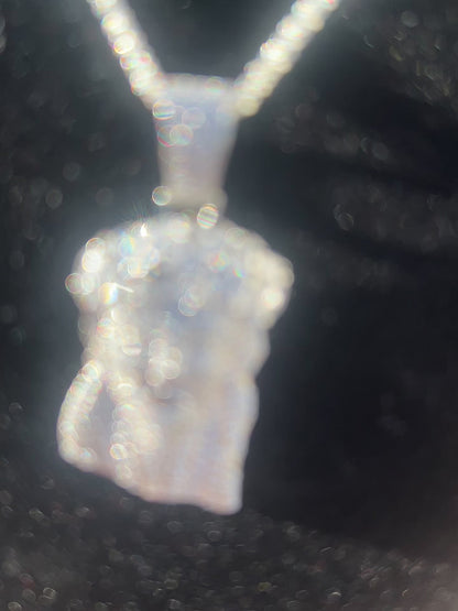 Mens Solid 925 Sterling Silver Jesus Pendant