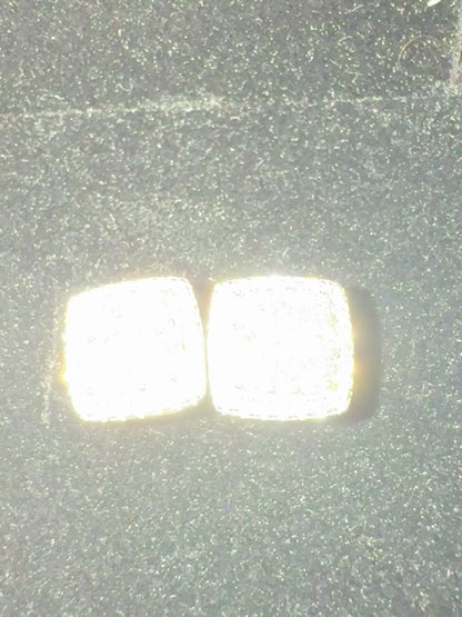 Men's 14k Gold-Plated Square CZ Iced Stud Earrings in 925 Sterling Silver